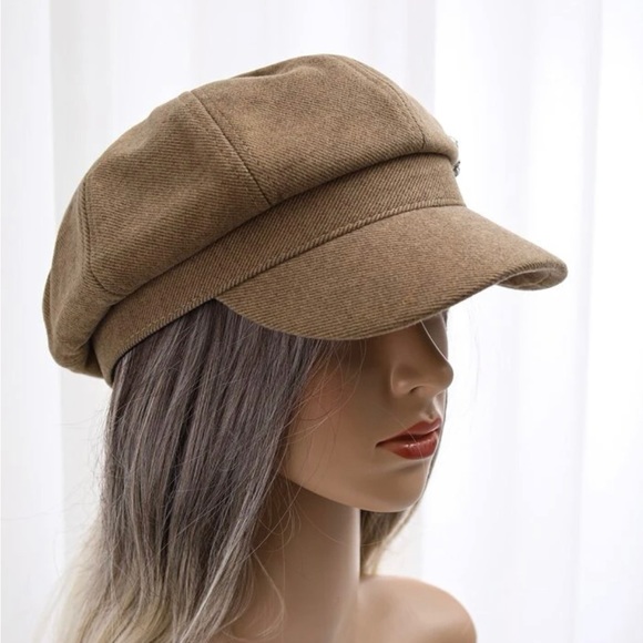 Baker Boy Hat NEW Tan with Rhinestones - Picture 4 of 5